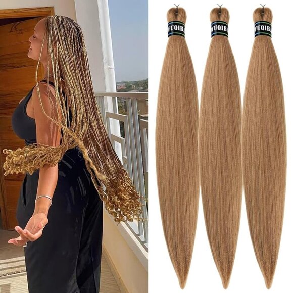 Dark Ash Brown Braiding Hair Pre stretched Box Braiding Hair Extensions for Knot - Picture 1 of 6